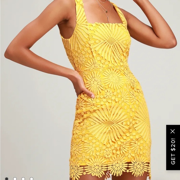 Lulus Heart Strings Yellow Lace Mini Dress - Picture 2 of 6